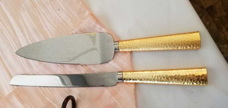 Gold with Silver Cake Cutter & Server